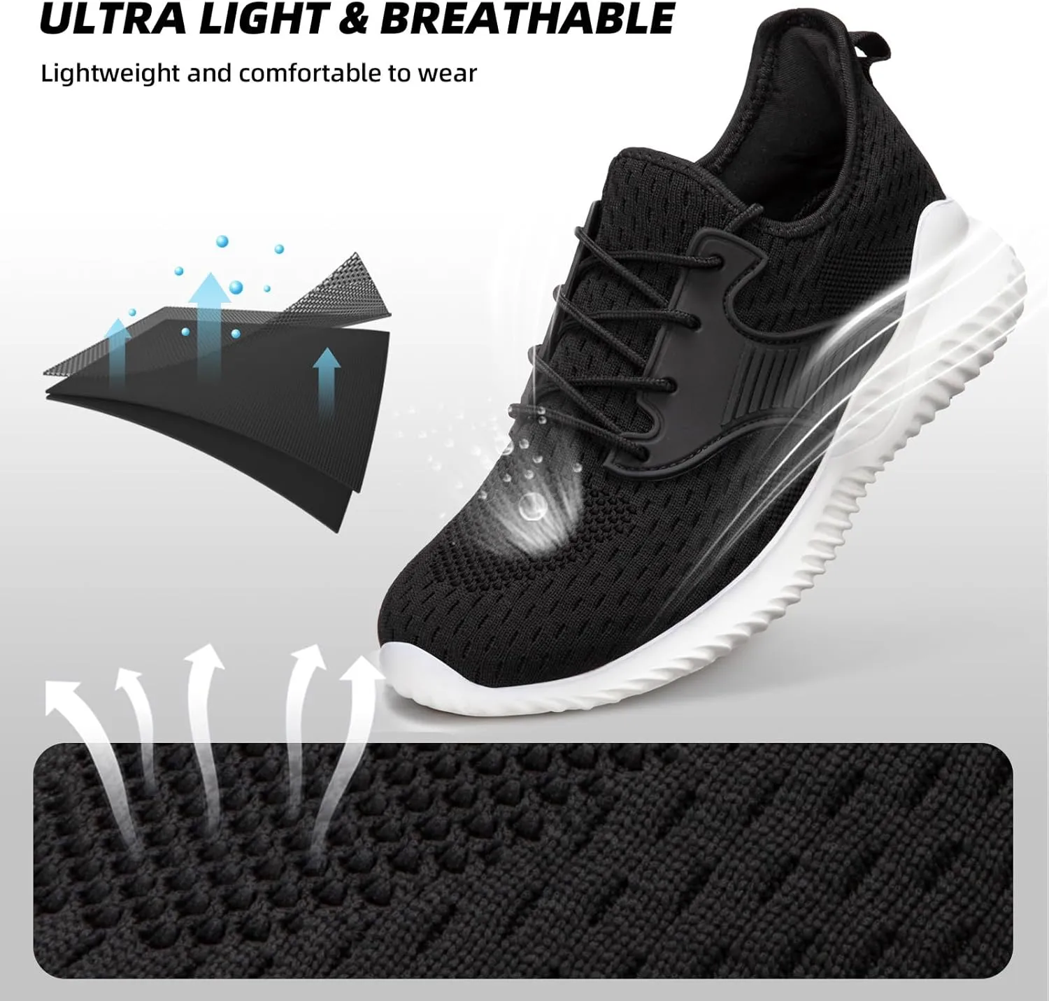 ATHMILE Womens Walking Shoes Lightweight Men Tennis Shoes Slip On Memory Foam Casual Sneakers for Gym Travel Work Outdoor Road