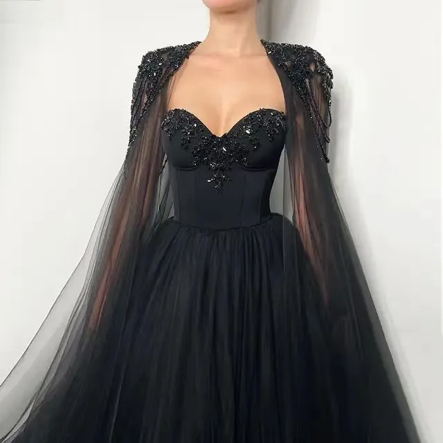 Chic Noir Evening Gown