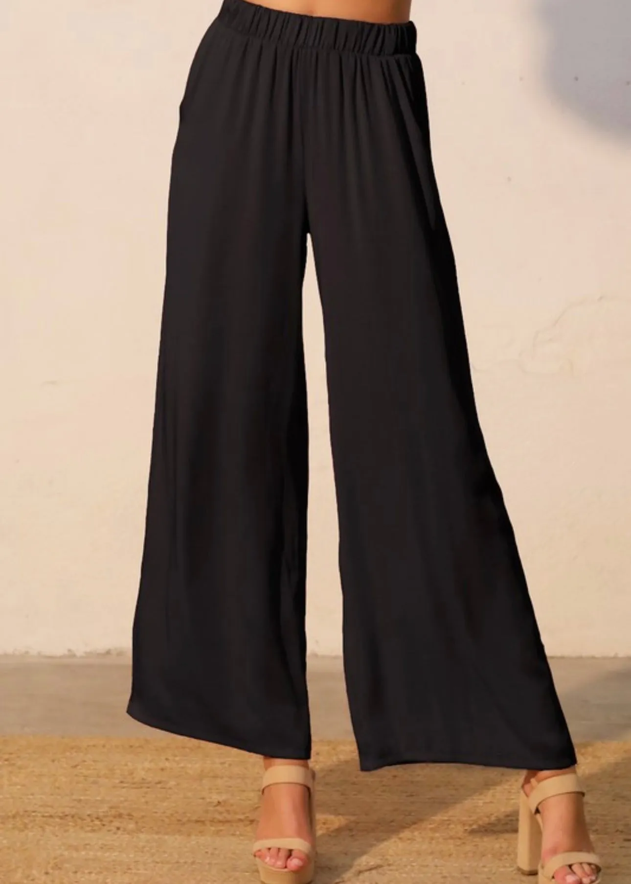 Eliana Poly Silk Pocket Pants-Made in USA