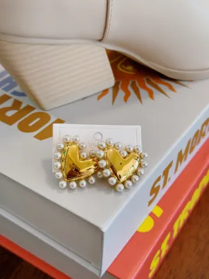 Francesca Heart Earrings - Gold - Water Resistant
