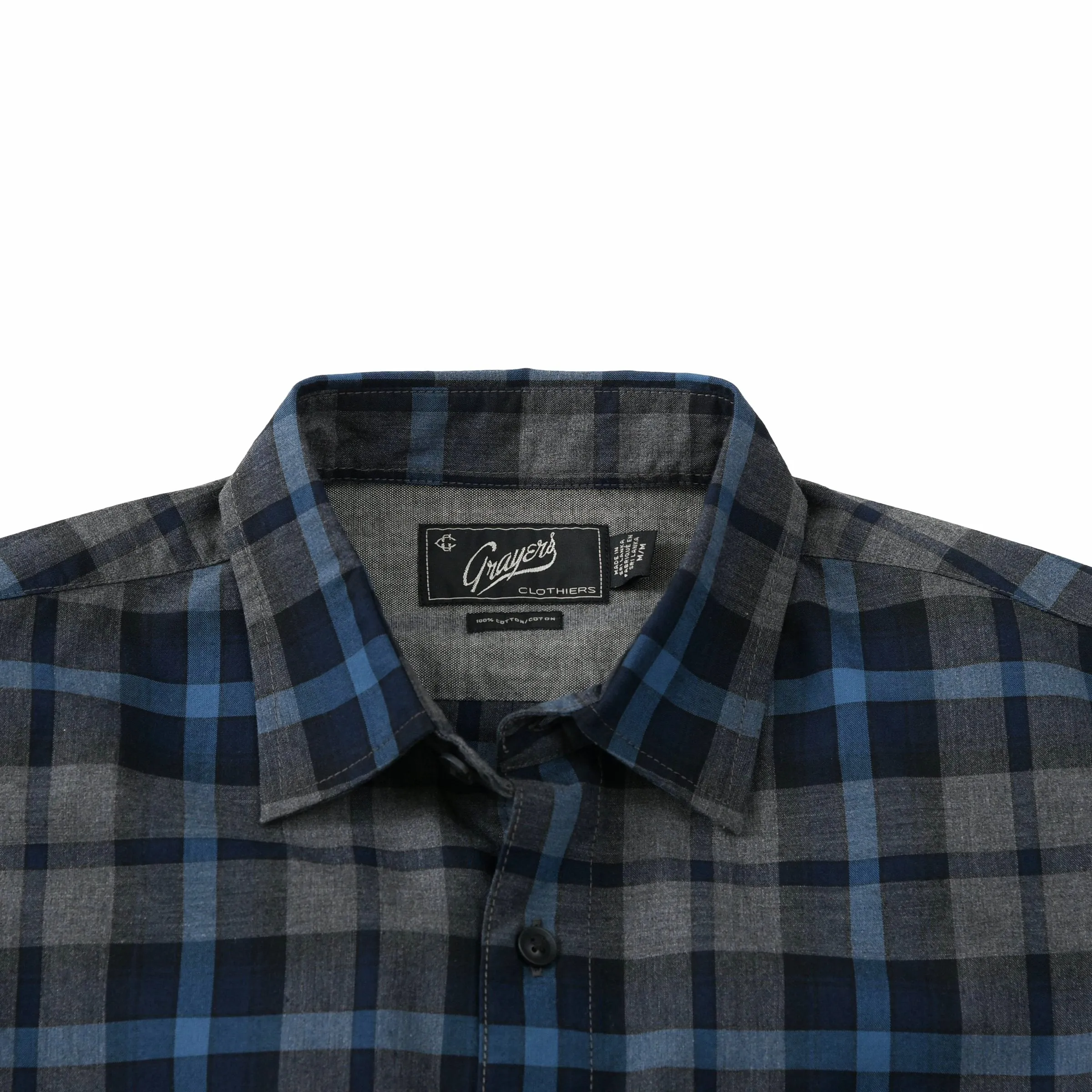 Heath Heather Poplin Shirt - Gray Navy Blue (Final Sale)*
