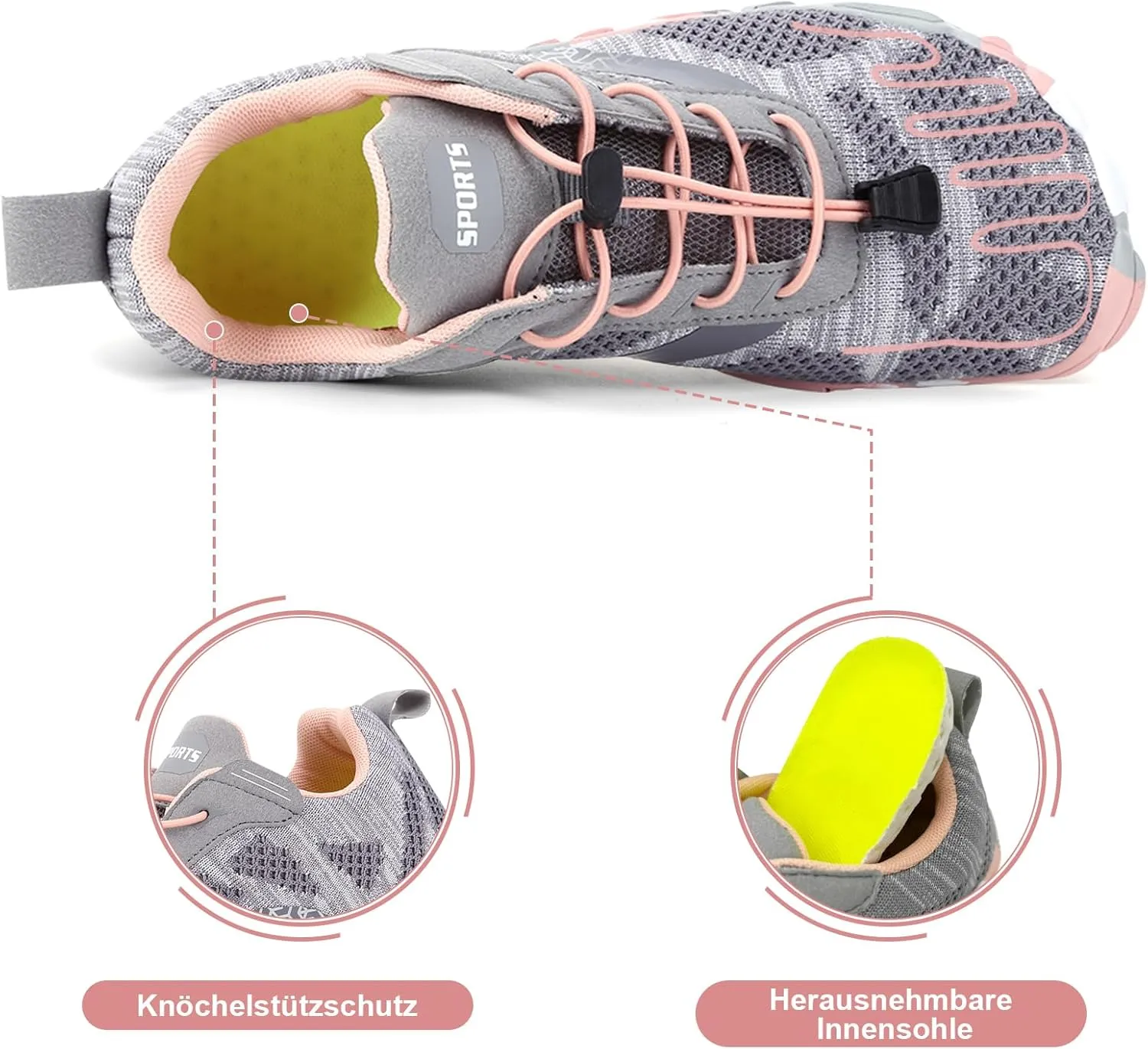 Hike Barefoot Shoes, Pro Barefoot Shoes Women Men Footwear, Athletic Hiking Minimalist Water Shoe Breathable Quick Dry Zero Drop Trail Running Shoe with Non-Slip Sole & Wide Toe Box