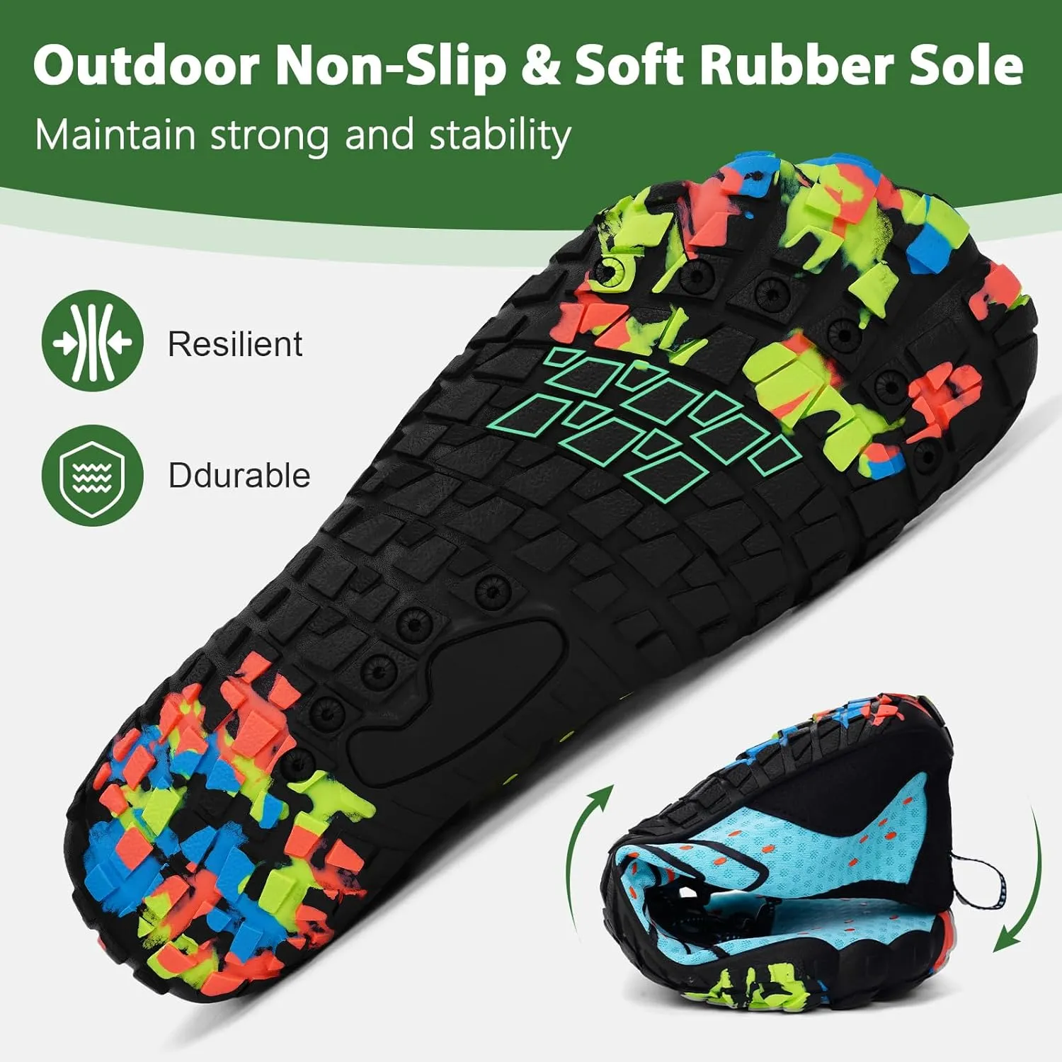 Hike Barefoot Water Shoes Women Men Footwear Wide Toe Quick-Dry Pro Barefoot Swim Beach Breathable Grounding Shoes Non-Slip Aqua Socks Shoe for Pool Walking Kayaking Hiking Surfing