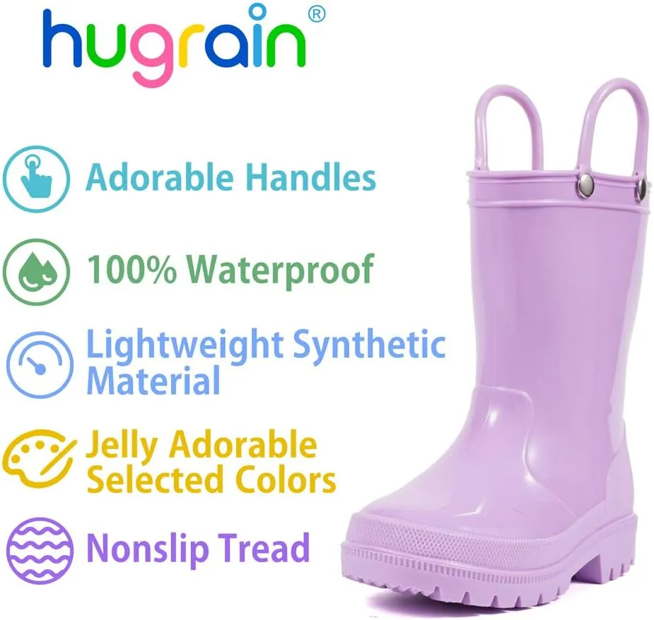 HugRain Toddler Kids Lightweight Adorable Rain Boots