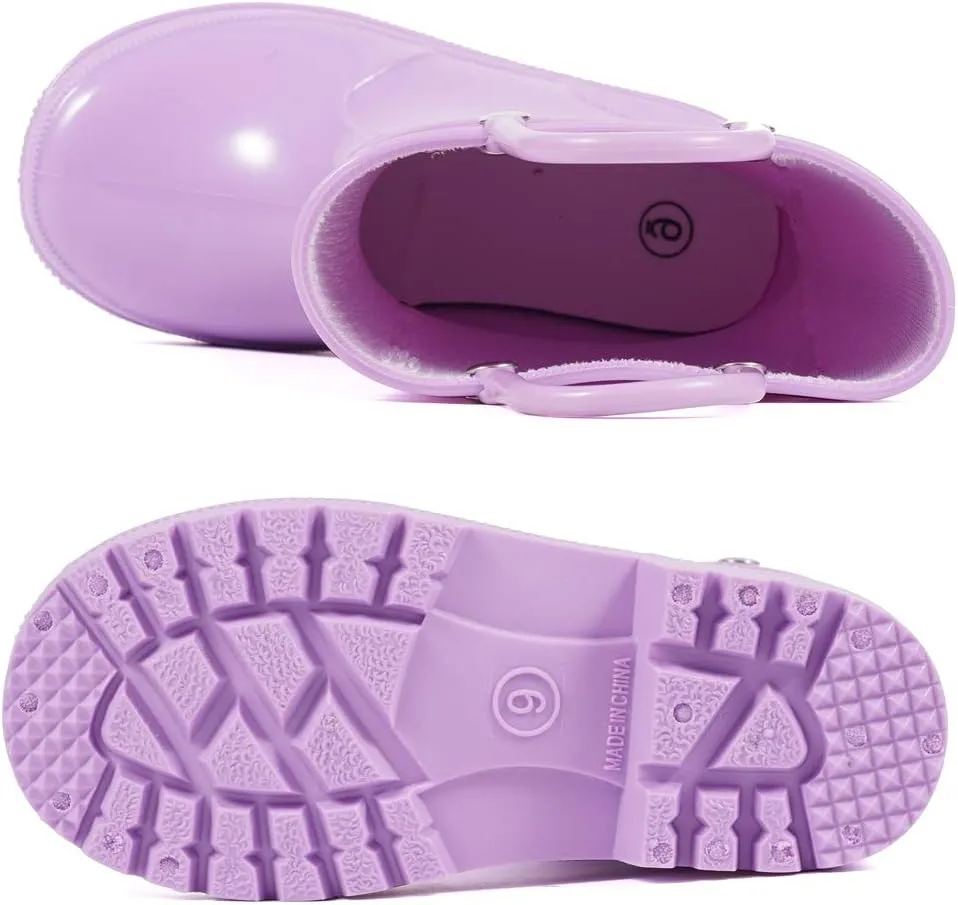 HugRain Toddler Kids Lightweight Adorable Rain Boots