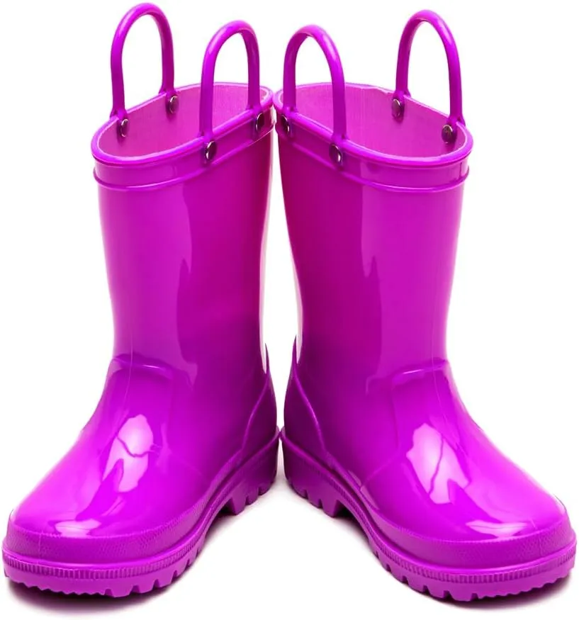 HugRain Toddler Kids Lightweight Adorable Rain Boots