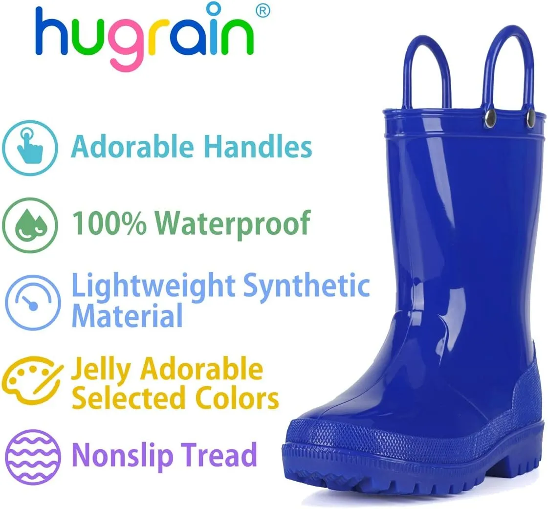 HugRain Toddler Kids Lightweight Adorable Rain Boots