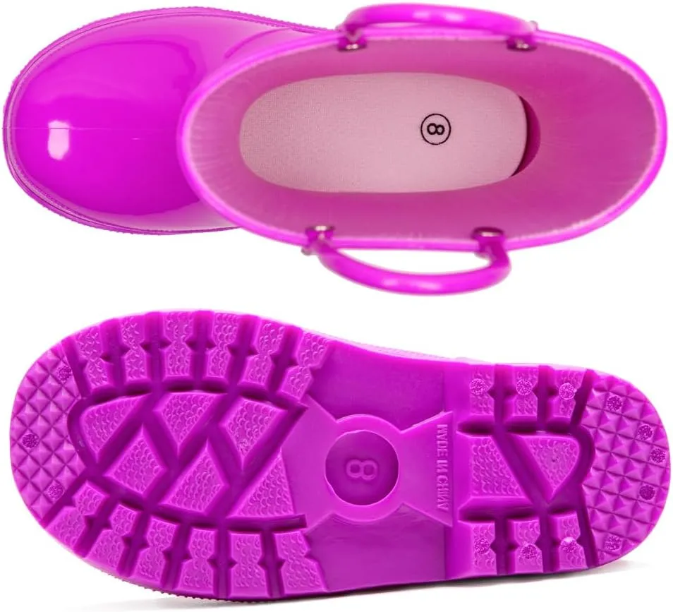 HugRain Toddler Kids Lightweight Adorable Rain Boots