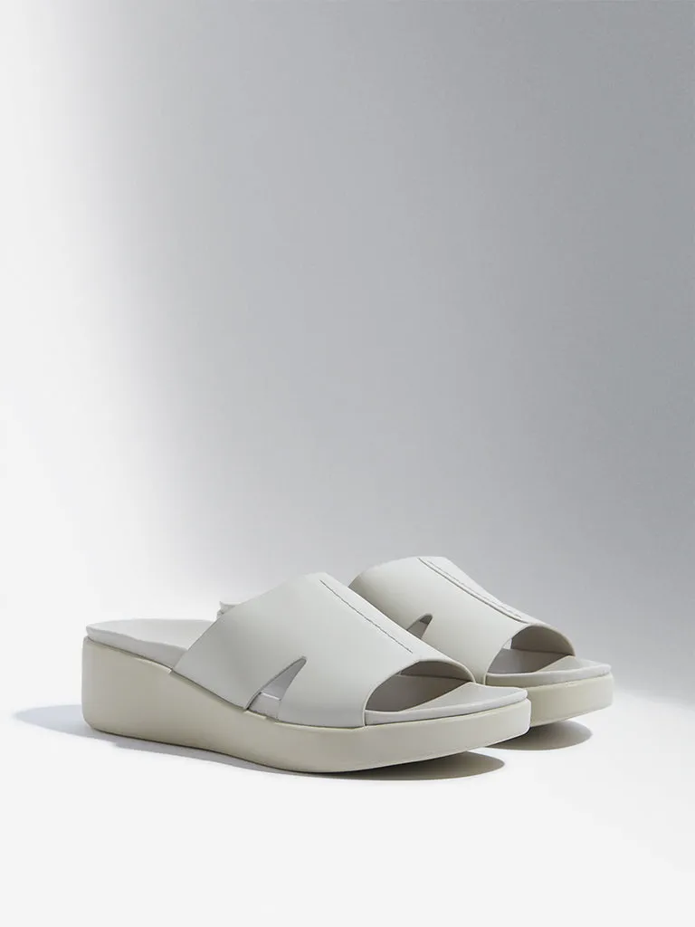 LUNA BLU Ivory Slip-On Wedge-Heel Sandals