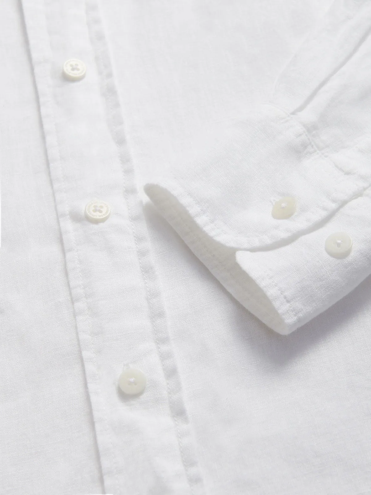 Men's White Andros Linen Shirt