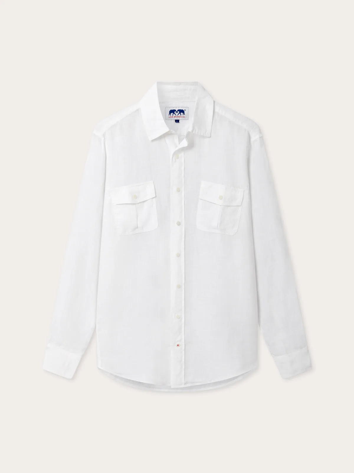 Men's White Andros Linen Shirt