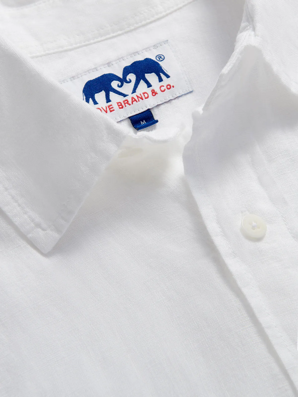 Men's White Andros Linen Shirt