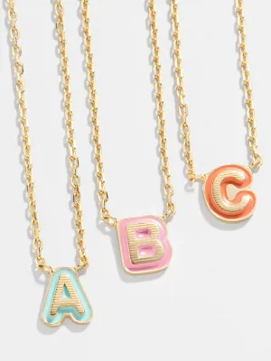 Mini Enamel Initial Necklace - Water Resistant