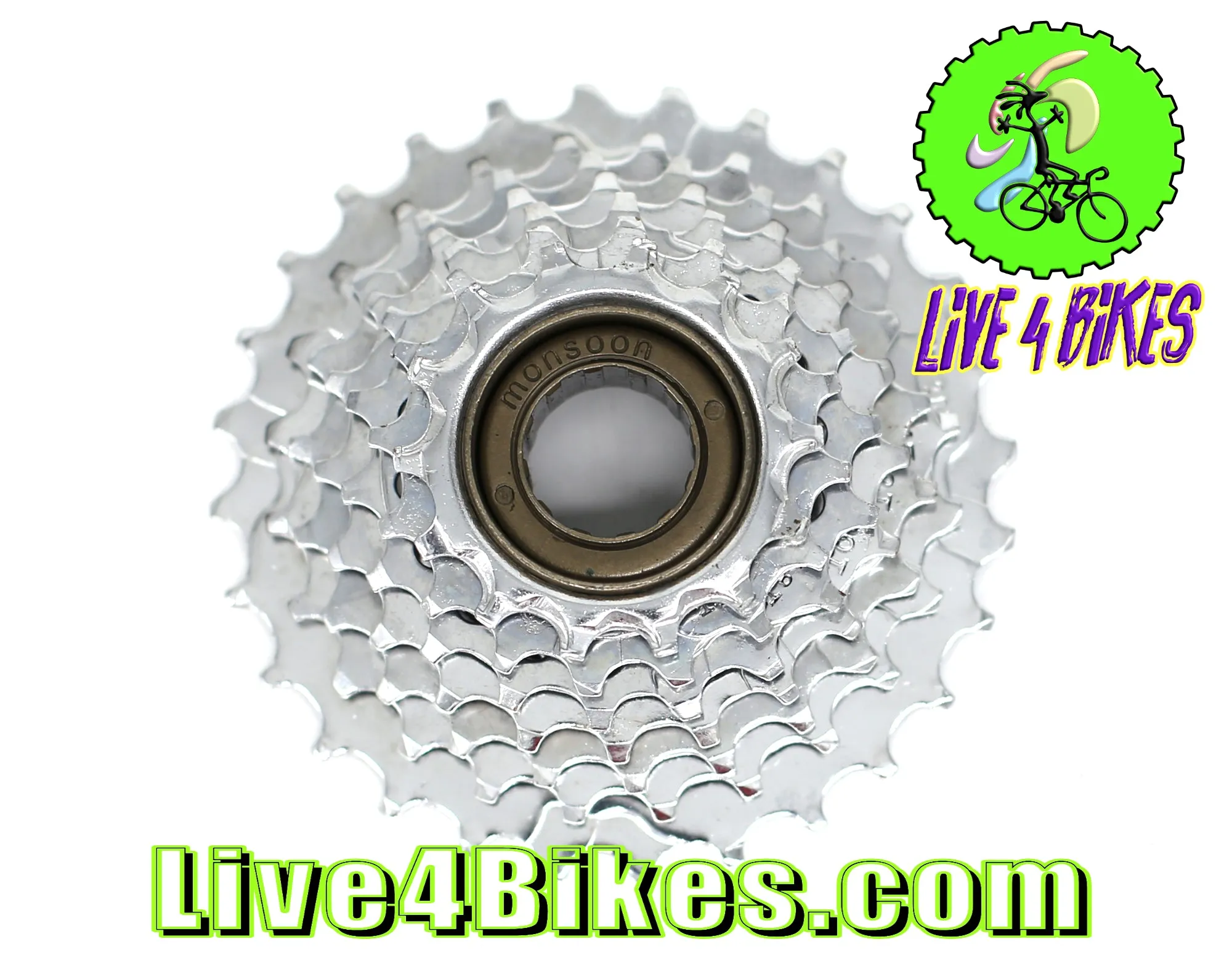Monsoon 7 Speed Freewheel Chrome 13-28T -Live4Bikes