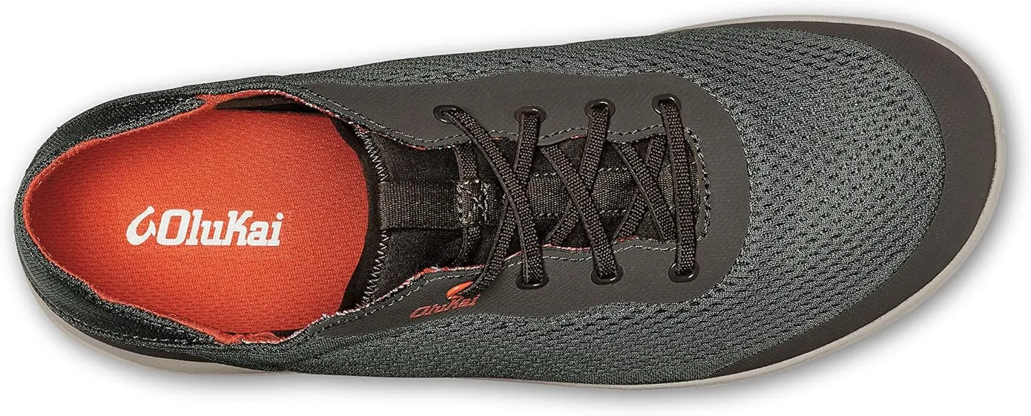 OLUKAI Moku Pae Men's Boat Shoes, Water Resistant & Breathable Mesh, Easy Slip On Design, Quick-Drying & Enhanced Traction