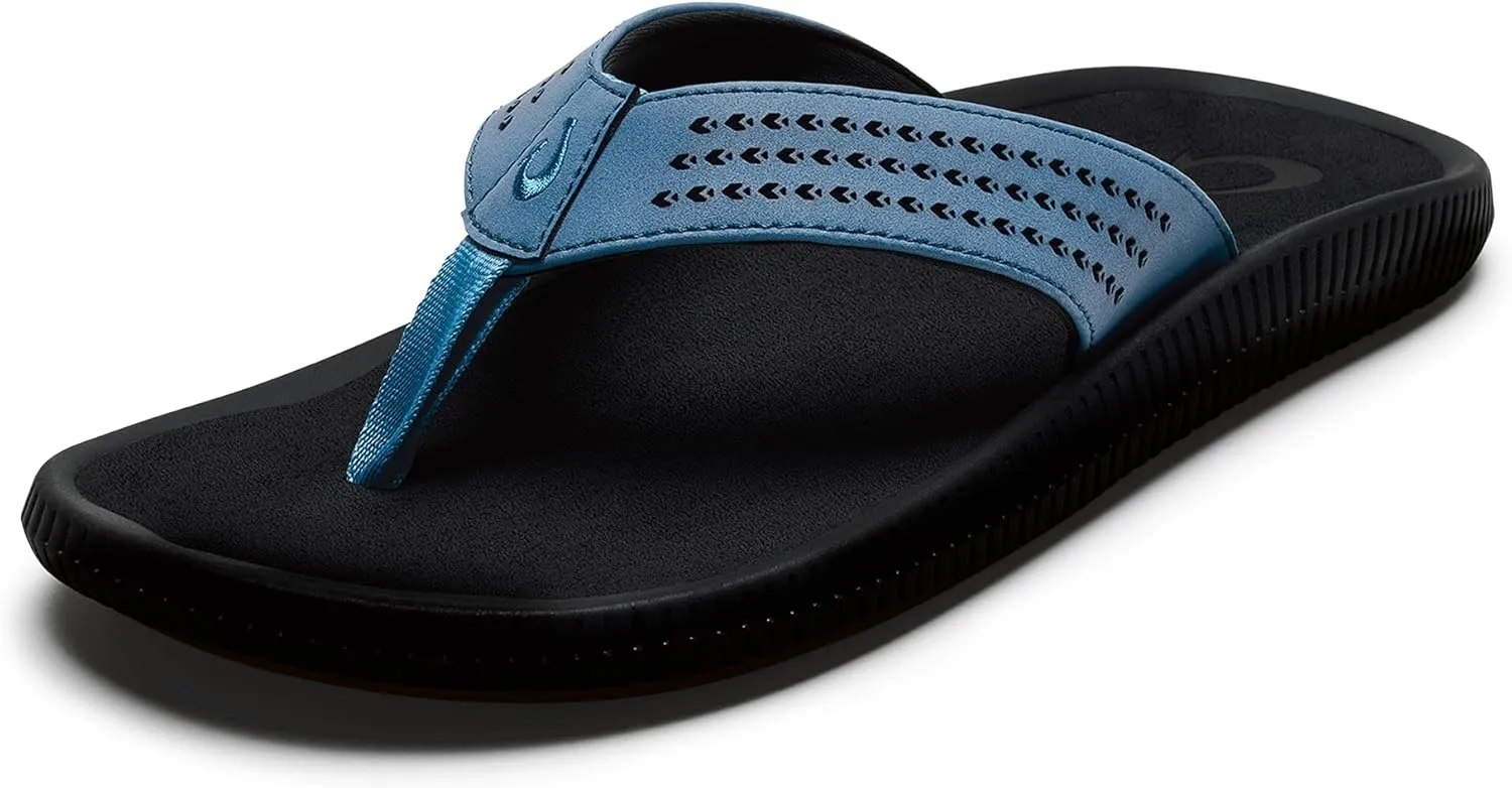 OLUKAI Ulele Men's Beach Sandals, Water Resistant Flip Flops, Arch Support & Comfort Fit, Lightweight & Durable, Enhanced Grip & Traction