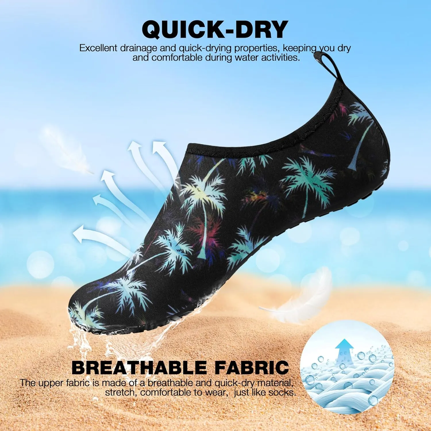 SIMARI Water Shoes Women Men Aqua Socks Beach Barefoot Quick Drying Aqua Aerobics Swim Pool Non Slip Outdoor Travel Essentials Surf River Lake Snorkeling Kayak Yoga Adult Youth