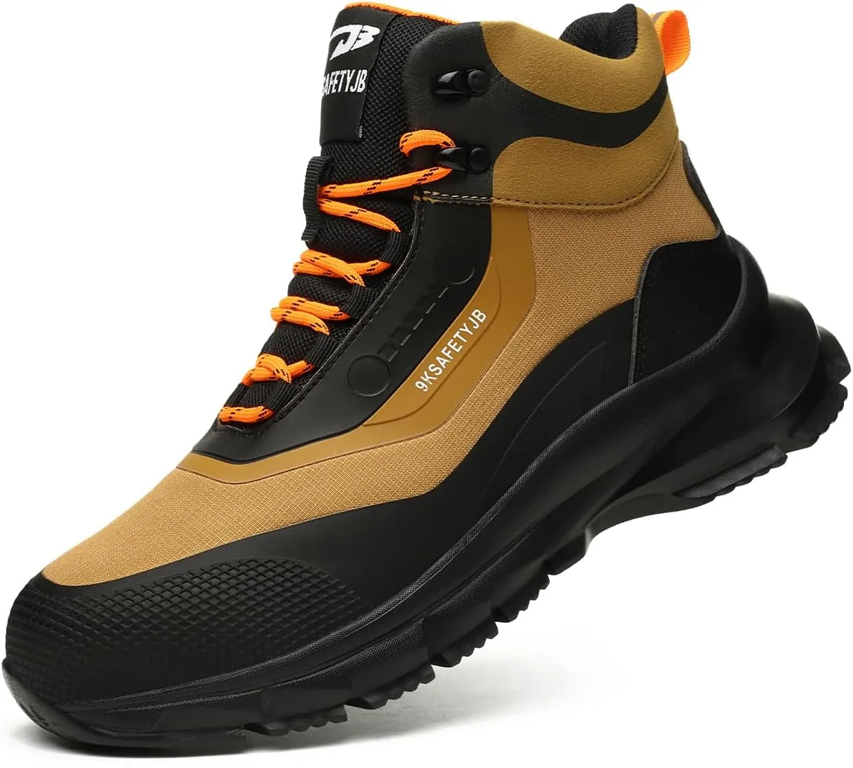 Steel Toe Shoes for Men Lightweight Water Resistant Work Boots Breathable Non-slip Safety Shoes Fashion Hiking Shoes