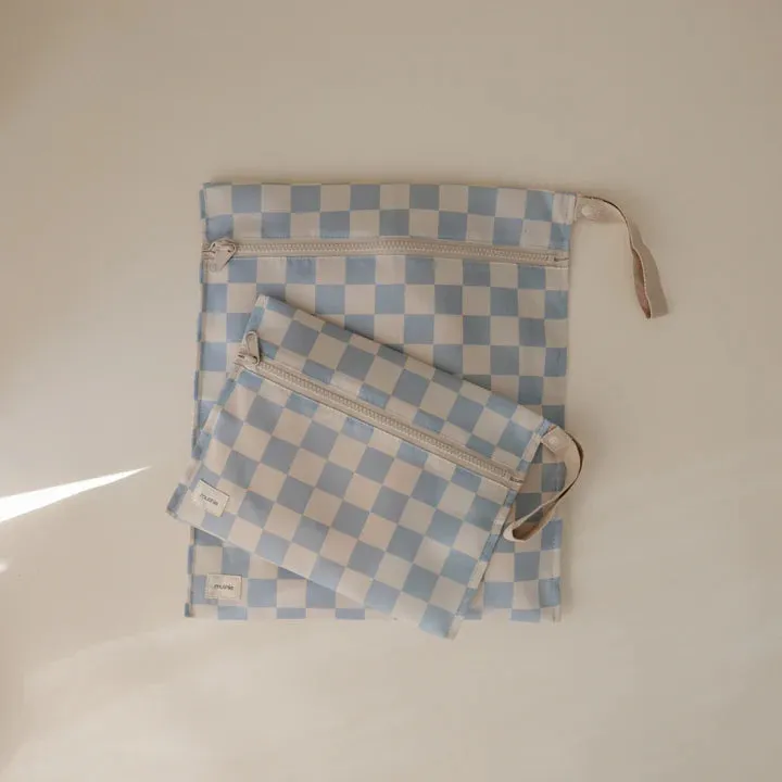 Water resistant wet bag (BLUE CHECK)