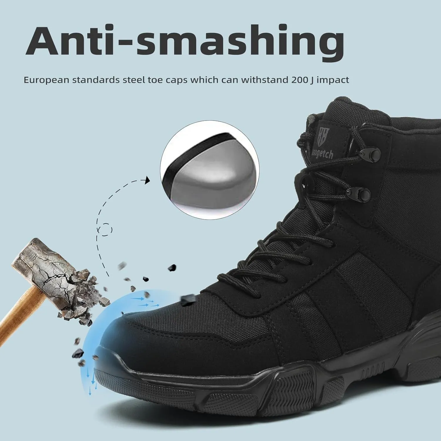 Work Boots Men Women Lightweight Comfortable Steel Toe Boots Non-Slip Safety Boots