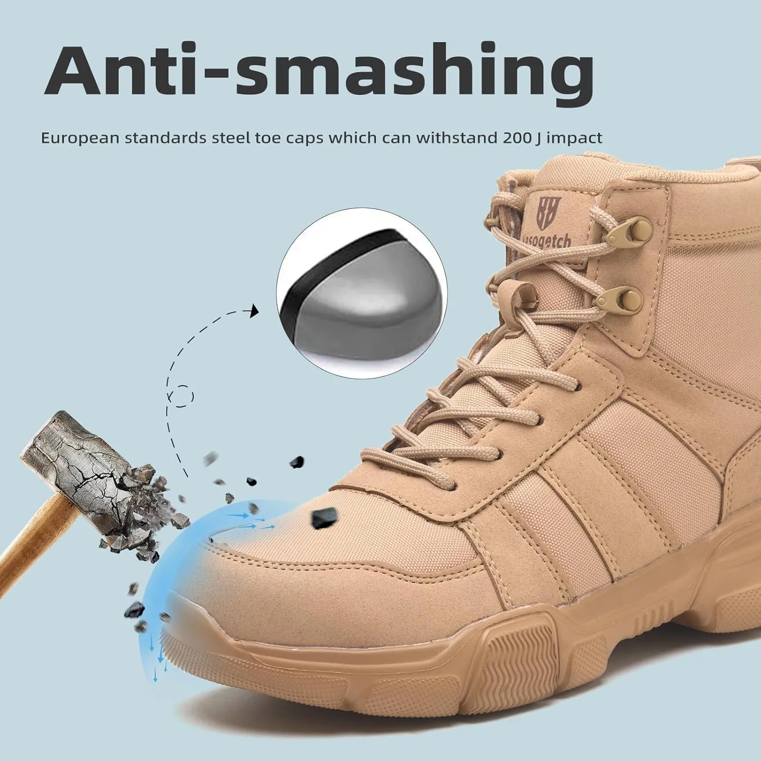 Work Boots Men Women Lightweight Comfortable Steel Toe Boots Non-Slip Safety Boots