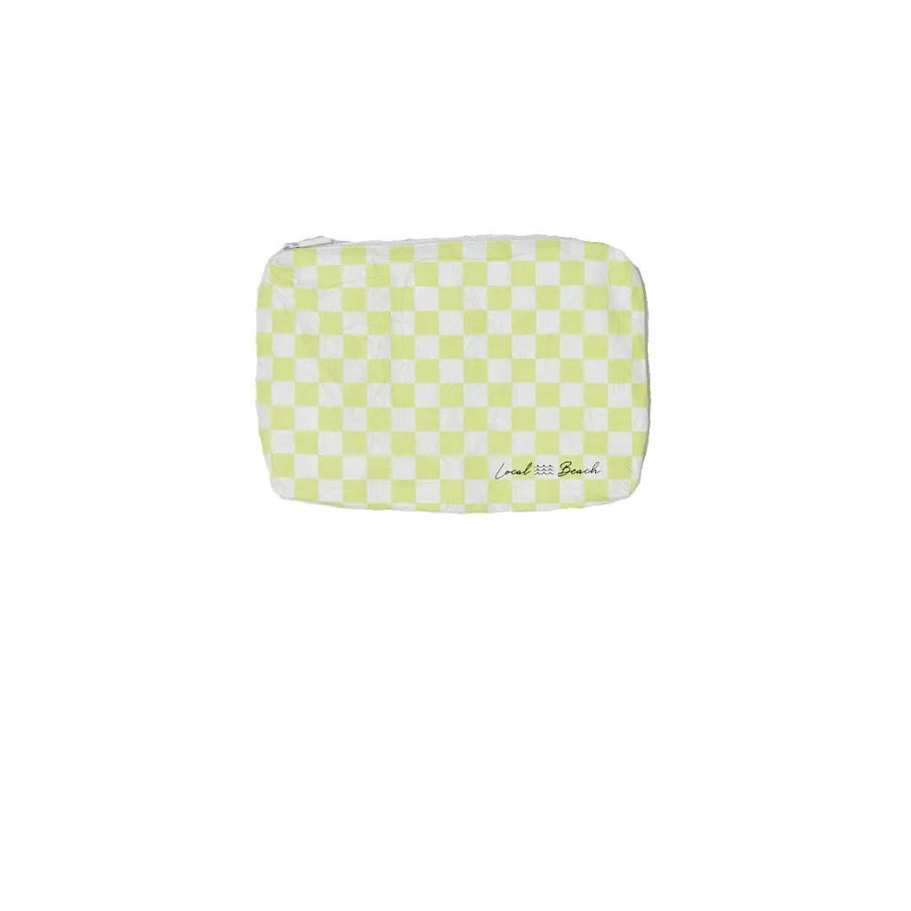 Yellow Checker Water Resistant Pouch