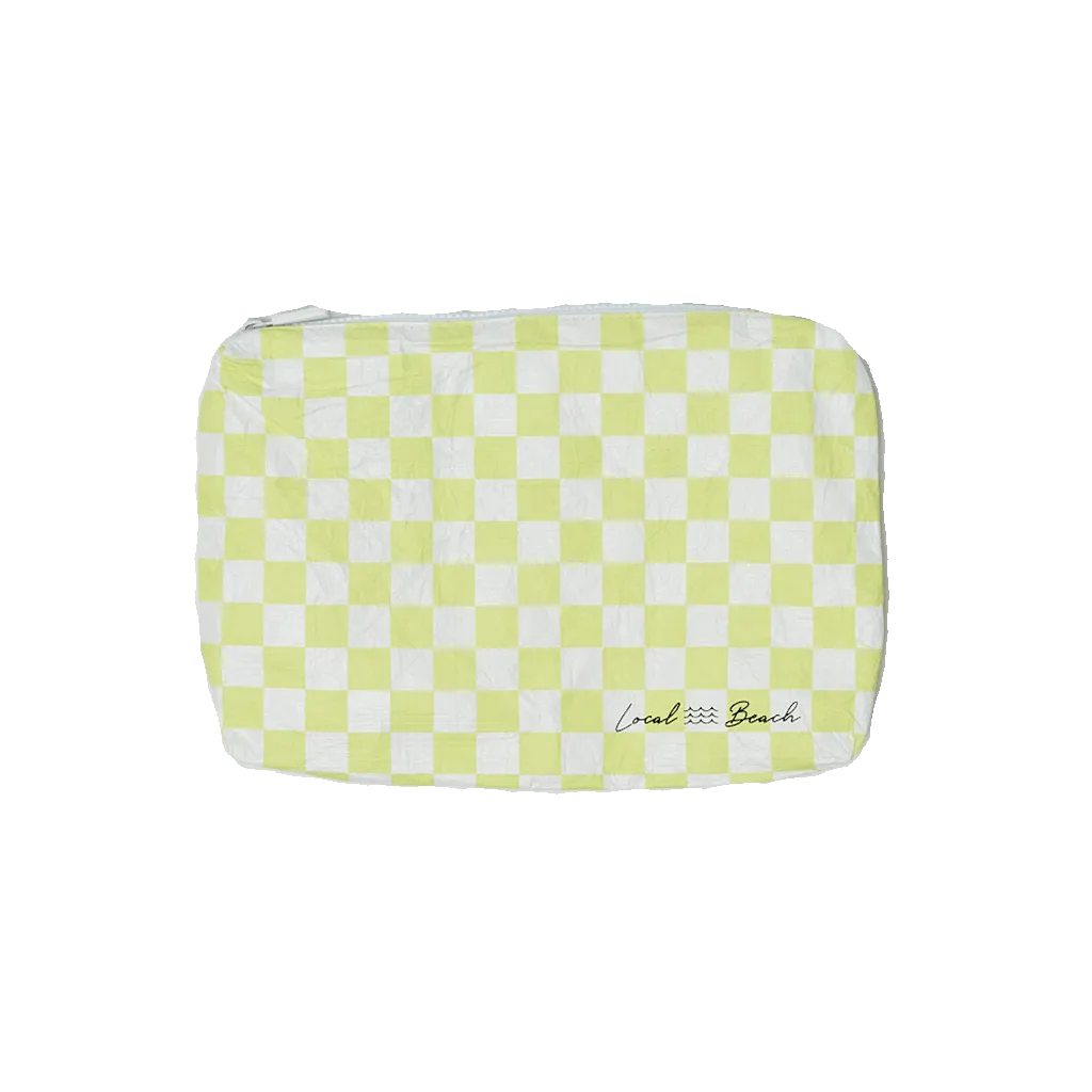 Yellow Checker Water Resistant Pouch
